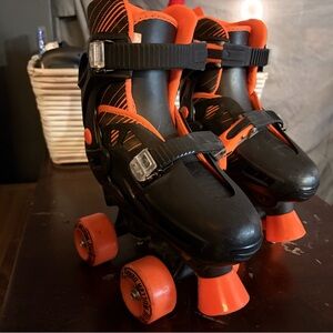 Black and Orange Kids Roller Skates
